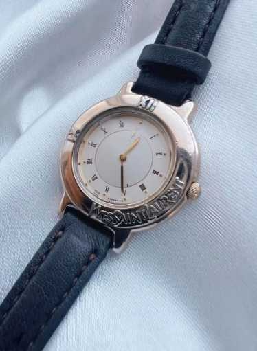 authentic Yves Saint Laurent chocolate leather wat