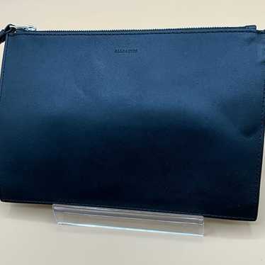 A beautiful All Saints Leather Black Zip Pouch Clu