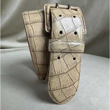 Giorgio Armani leather belt croc embossed Neutral… - image 1