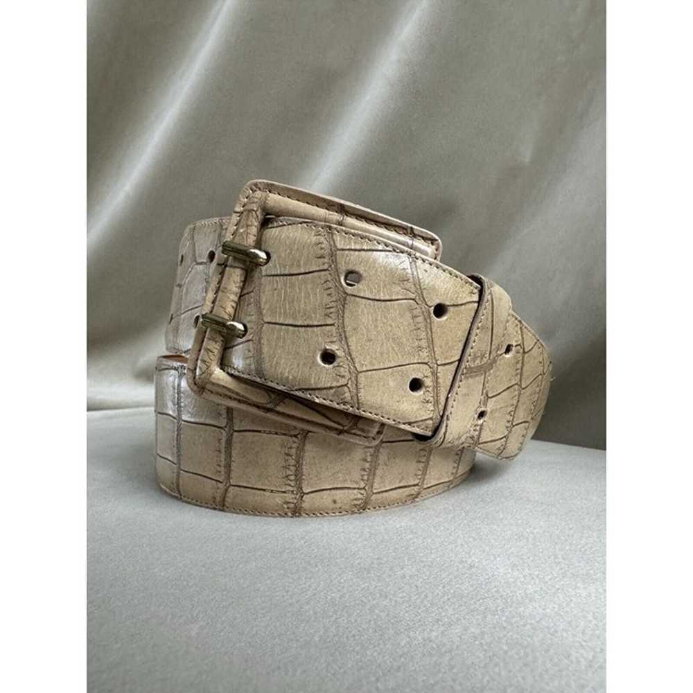 Giorgio Armani leather belt croc embossed Neutral… - image 2