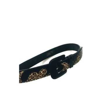 Vintage Carlisle Black Leather Animal Print Belt (