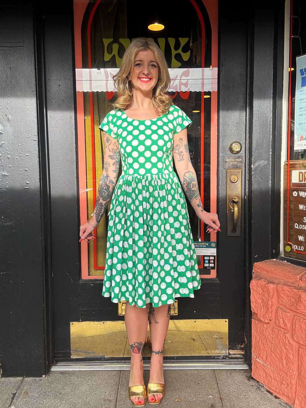 Vintage 50s/60s polka dot cotton dress - image 2