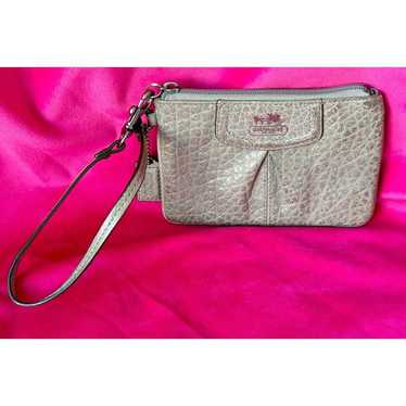 Coach Vintage Metallic Taupe Wristlet Rare Find