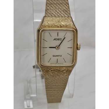 Rare Vintage Ladies Adec Gold Tone Quartz Watch Be