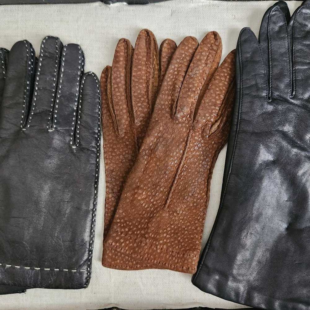 LOT(3) of Leather Gloves - image 1