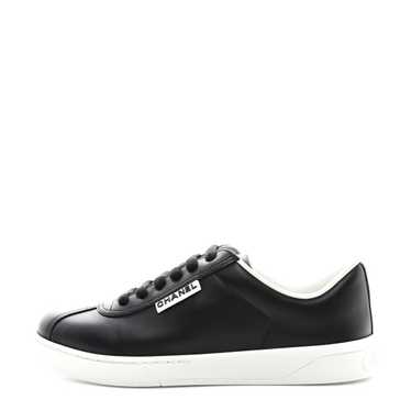 CHANEL Calfskin CC Womens Sneakers 35.5 Black