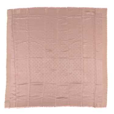 LOUIS VUITTON Silk Wool Monogram Shawl Rose