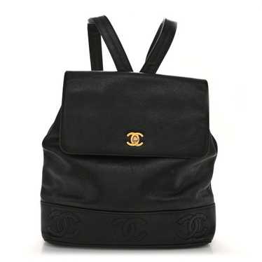 CHANEL Caviar CC Backpack Black