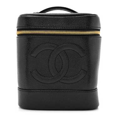 CHANEL Caviar Vanity Cosmetic Case Black