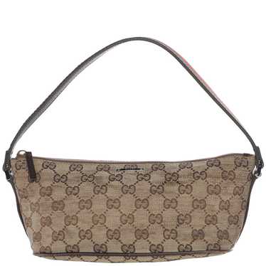 Vtg Y2K GUCCI GG Logo Monogram Canvas Leather Poc… - image 1