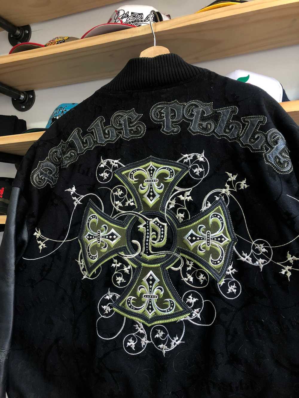 Vintage Pelle Pelle Wool/Leather Embroidered Bomb… - image 4