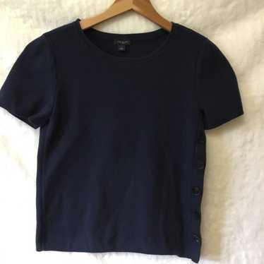 Ann Taylor Ann Taylor Navy Top with Side Button St