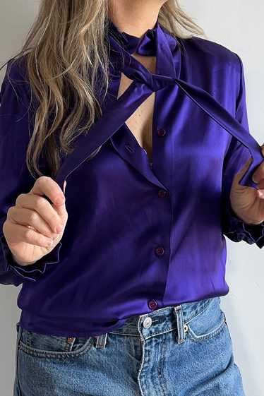 Vintage Purple Albert Nipon Silk Blouse Selected b