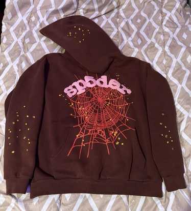 Sp5der Spider worldwide パーカー ブラウン