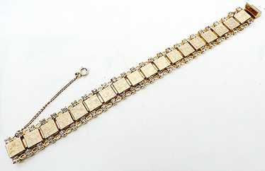 Hobé Gold Tone Panel Bracelet - image 1