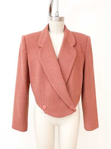 Dusty Rose Cropped Wool Blazer