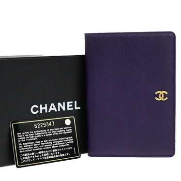 Chanel Couverture Agenda Purple Leather Wallet (Pr