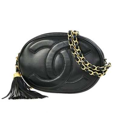 Chanel Cc Black Leather Shoulder Bag (Pre-Owned)