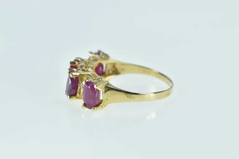 14K Vintage Oval Natural Ruby Statement Ring Size… - image 2