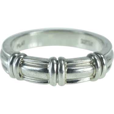 Platinum Scott Kay Men's Grooved Wedding Band Ring