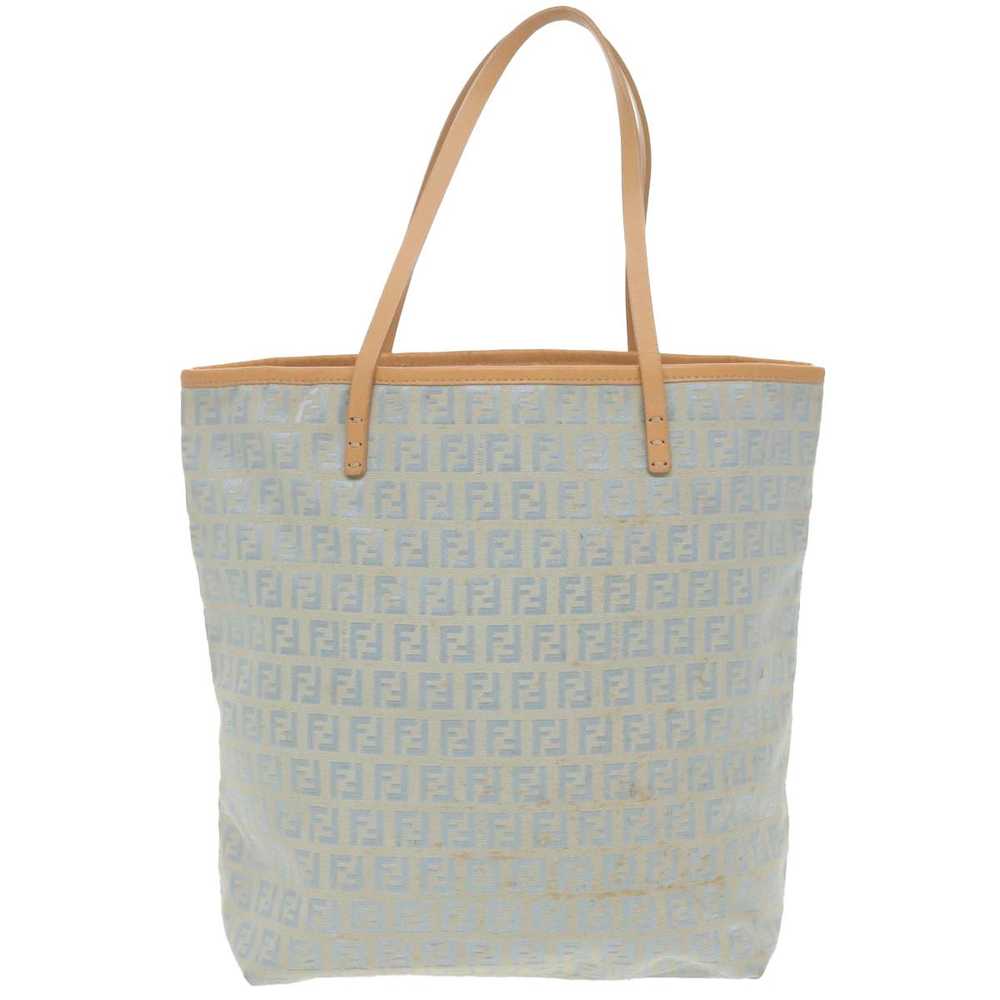 Fendi Zucchino Blue Canvas Tote Bag (Pre-Owned) - image 1