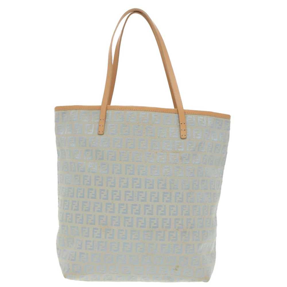 Fendi Zucchino Blue Canvas Tote Bag (Pre-Owned) - image 2