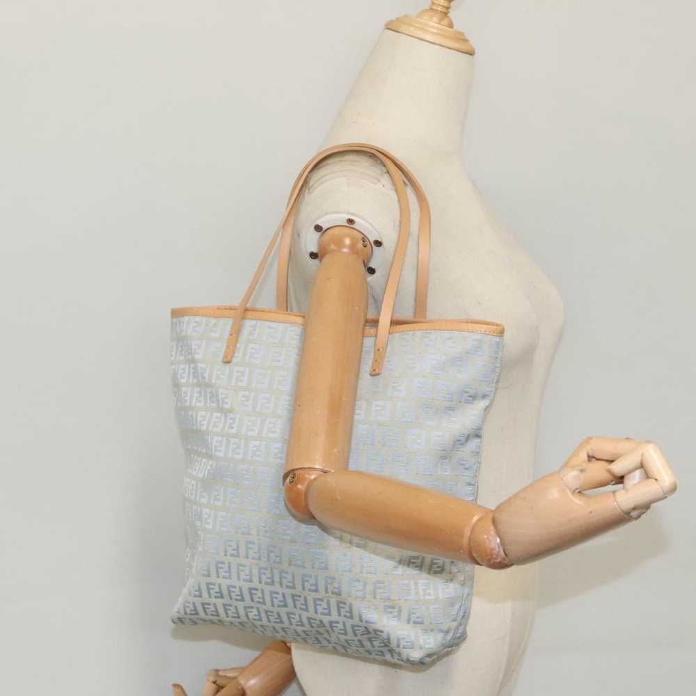 Fendi Zucchino Blue Canvas Tote Bag (Pre-Owned) - image 9