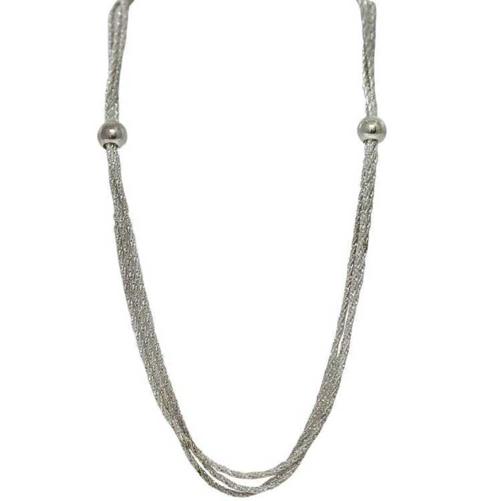 Other Long necklace ec-21748 Silver triple strand… - image 1