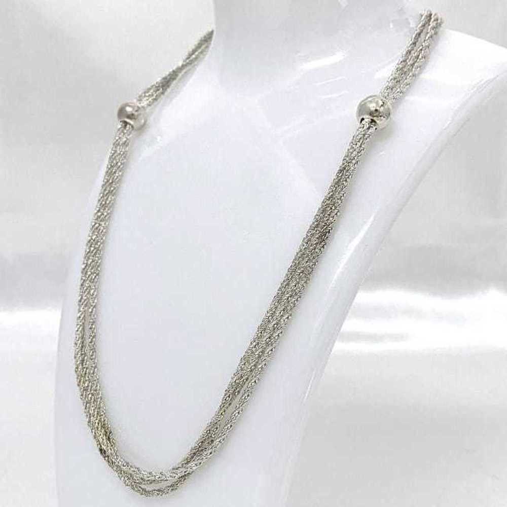 Other Long necklace ec-21748 Silver triple strand… - image 3