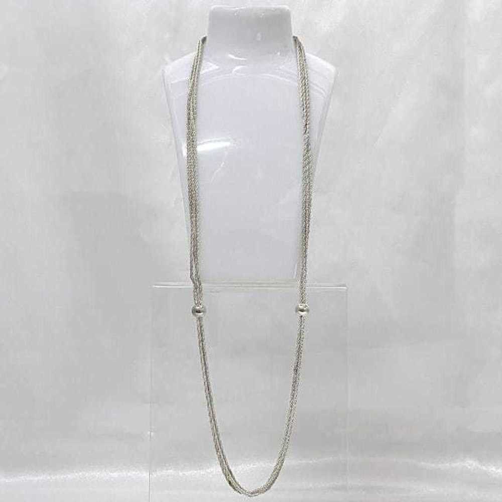 Other Long necklace ec-21748 Silver triple strand… - image 4