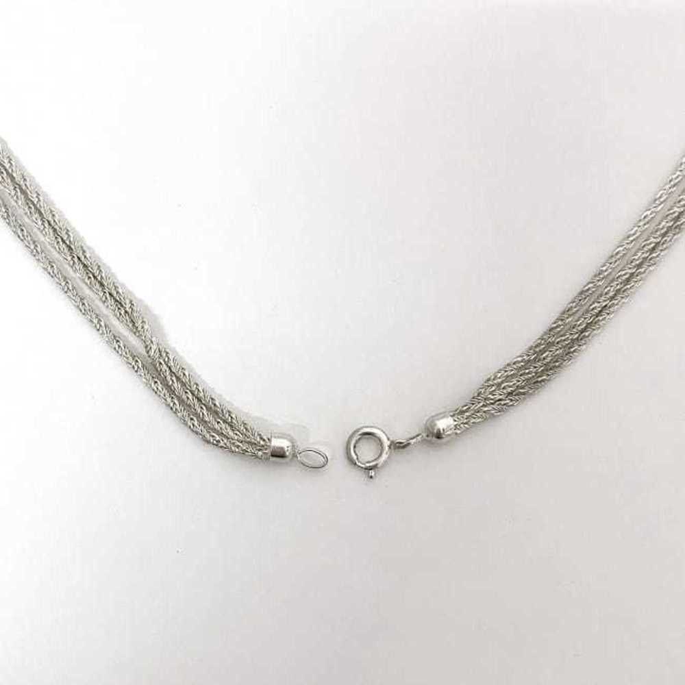 Other Long necklace ec-21748 Silver triple strand… - image 5