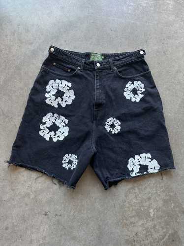 DENIM TEARS Denim Tears Jean Shorts Wreath Black