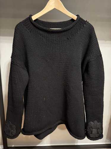 Chrome Hearts Vintage Knit Black Leather Detail Sw