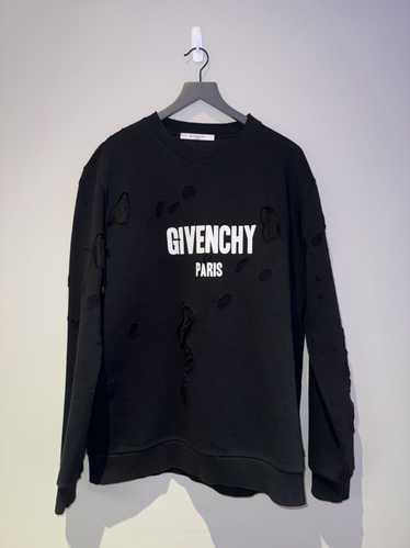 Givenchy Givenchy Distressed Paris Logo Crewneck