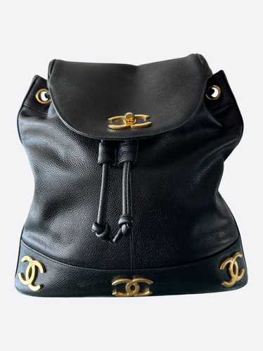 Chanel Chanel Black & Gold CC Logo Mini Backpack