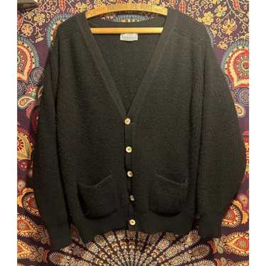 Bullock & Jones VINTAGE 60s Black Cashmere Mens C… - image 1