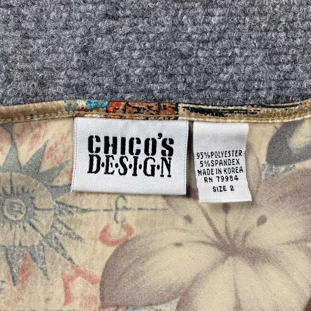 Chicos Chico's Top Womens Size 2 Beige All Over P… - image 3