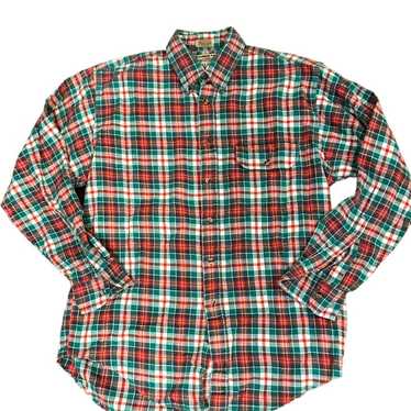 London Fog Vintage London Fog Red & Green Flannel… - image 1