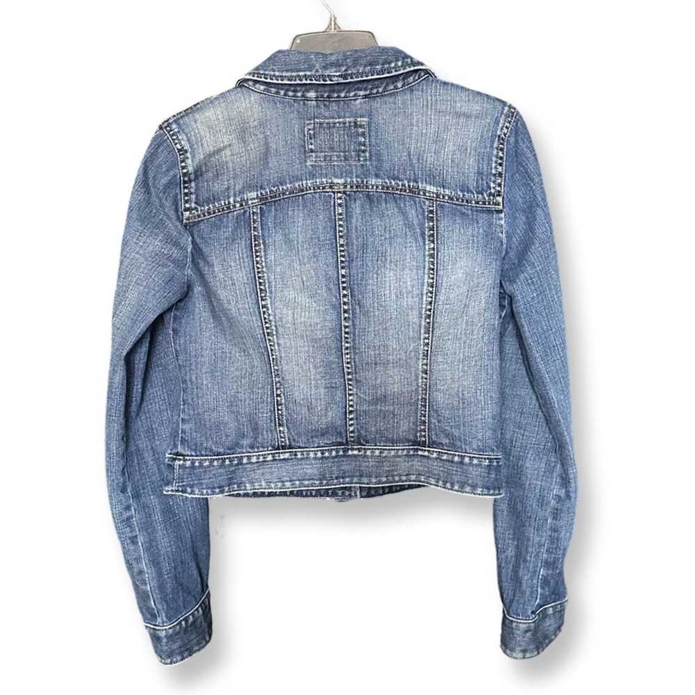 Loft Loft Classic Denim Trucker Jacket Indigo Wash - image 3