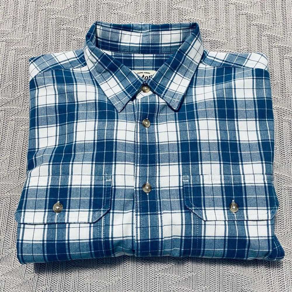 Vintage Orton Brothers blue plaid long sleeve but… - image 1