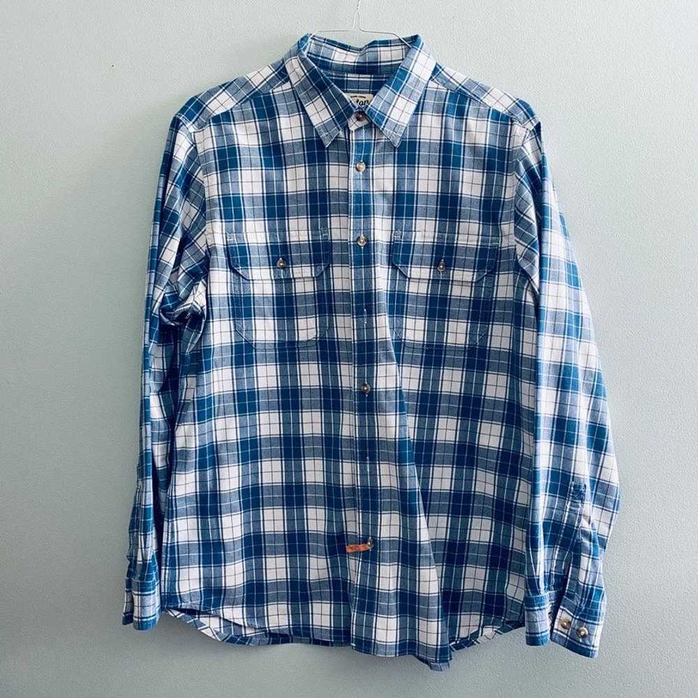 Vintage Orton Brothers blue plaid long sleeve but… - image 2