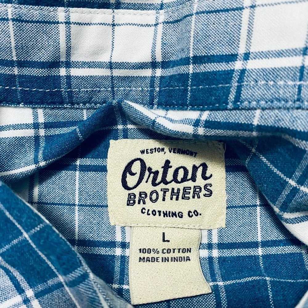 Vintage Orton Brothers blue plaid long sleeve but… - image 4