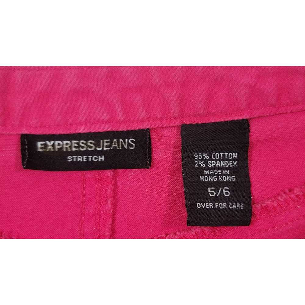 Other Express Jeans Pink Denim Mini Skirt 5 6 Str… - image 3