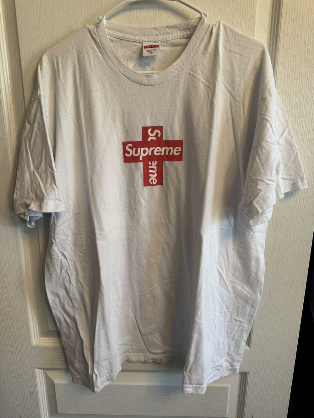 Supreme Supreme Cross Box Logo White Shirt - image 1