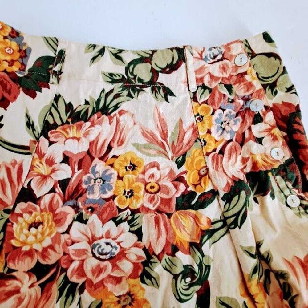 Vintage Vintage Ruff Hewn Floral Skirt Midi Side … - image 2