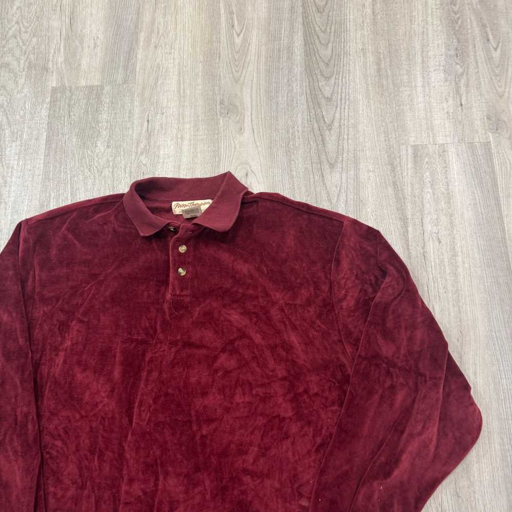 Vintage Vintage Norm Thompson Velour Polo Shirt M… - image 2