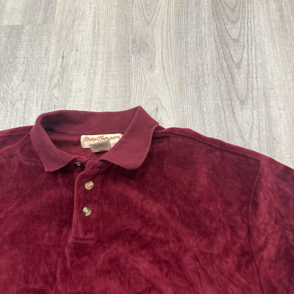 Vintage Vintage Norm Thompson Velour Polo Shirt M… - image 3