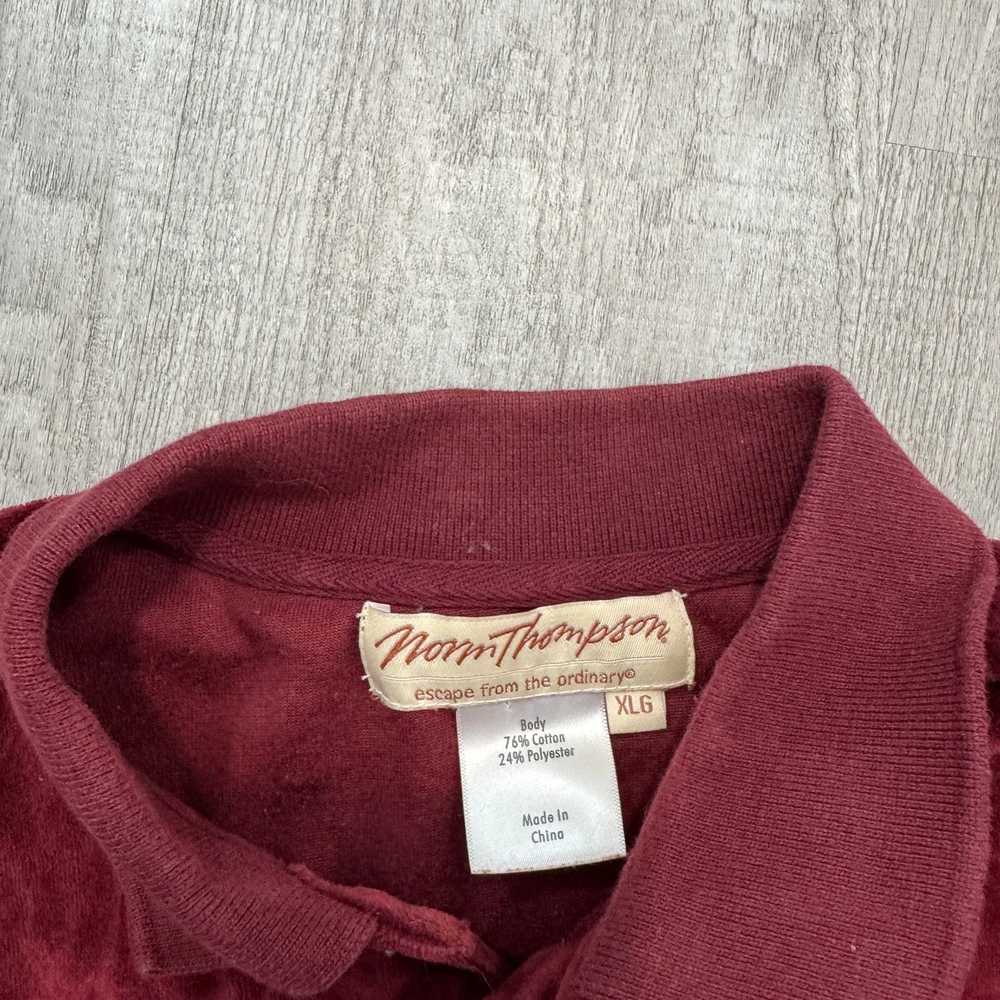 Vintage Vintage Norm Thompson Velour Polo Shirt M… - image 4