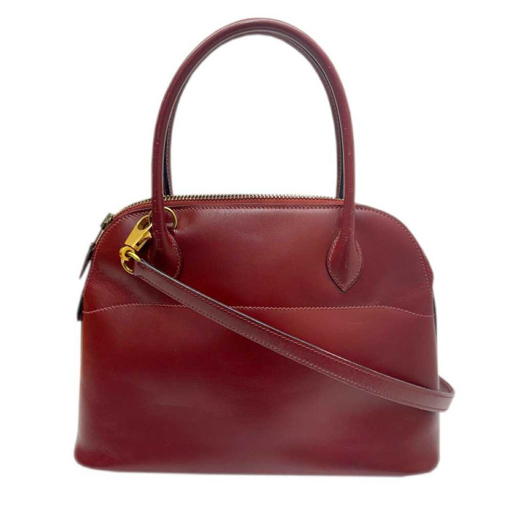 Hermes Hermes Bolide 27 Box Calf Rouge Ash Bordea… - image 2