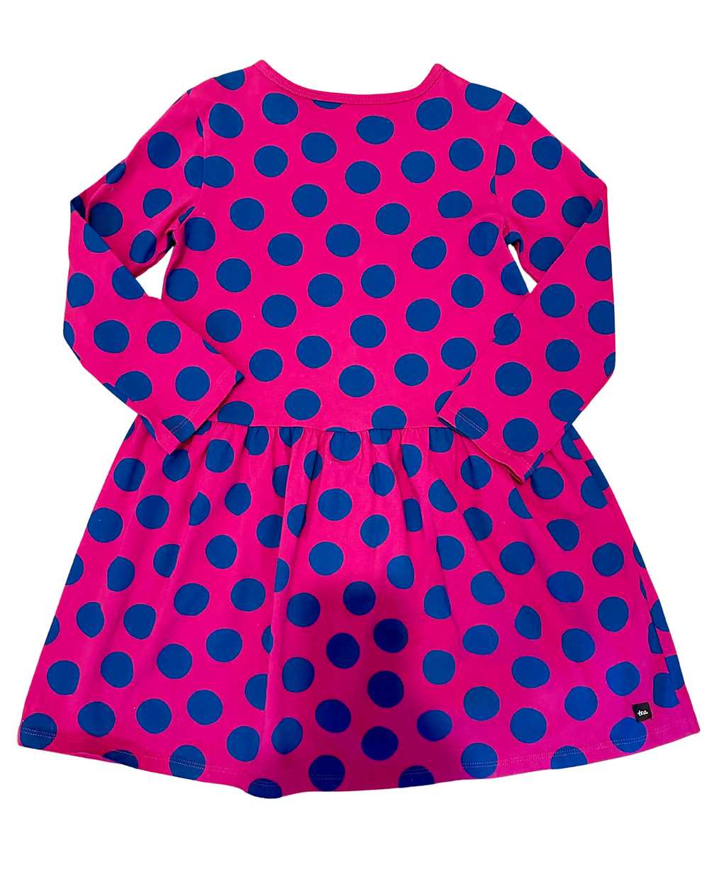 Tea Collection Magenta dress with blue polka dots - image 2